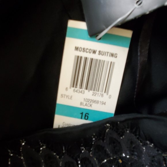 Alfani Moscow Suiting Black Basic with Silver and Pearls - Picture 5 of 7